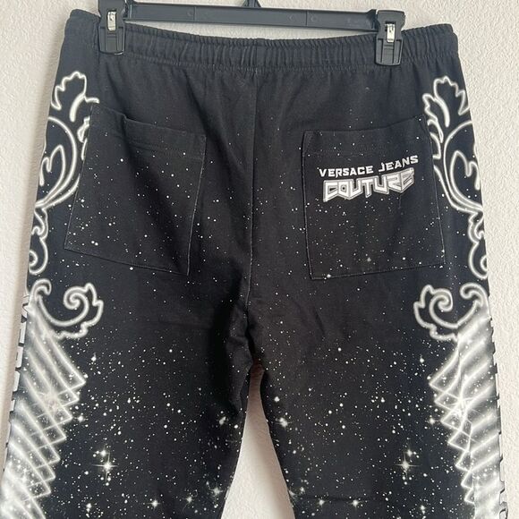 Versace Jeans Couture Felpa Panel Galaxy Sweatpants in Black-White, New, Size L - Picture 11 of 16
